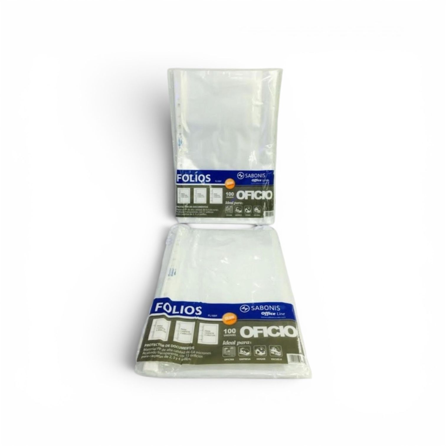 Protectores de hoja c/ 100 piezas tama&ntilde;o oficio.