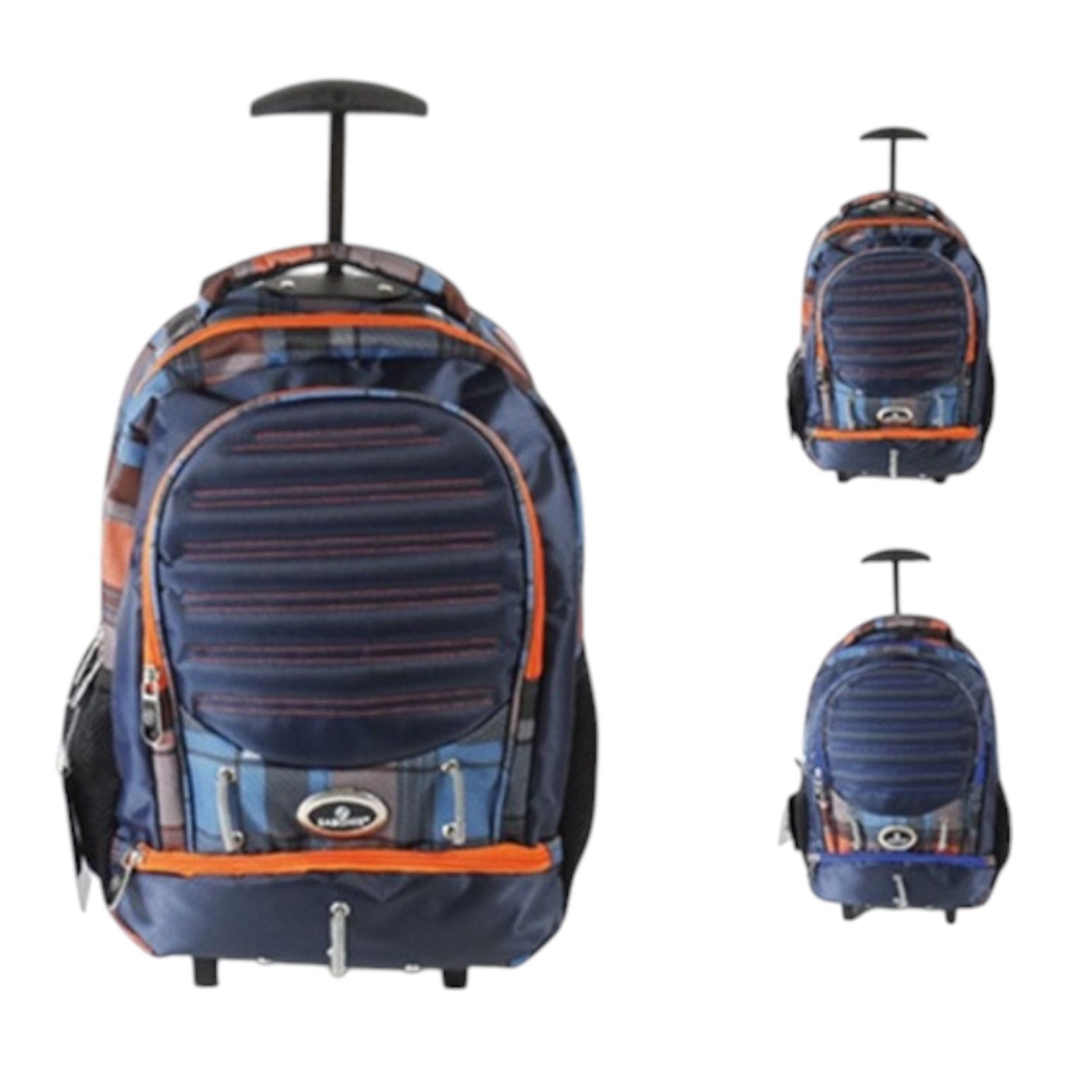 Mochila SABONIS c/ borde naranja o azul.
Amplio espacio interior, con bolsas laterales y al frente, estampados combinados con colores vivos, extensibles ajustables con hebilla. Cierres reforzados. Hechas con materiales sint&eacute;ticos, costuras resistentes.