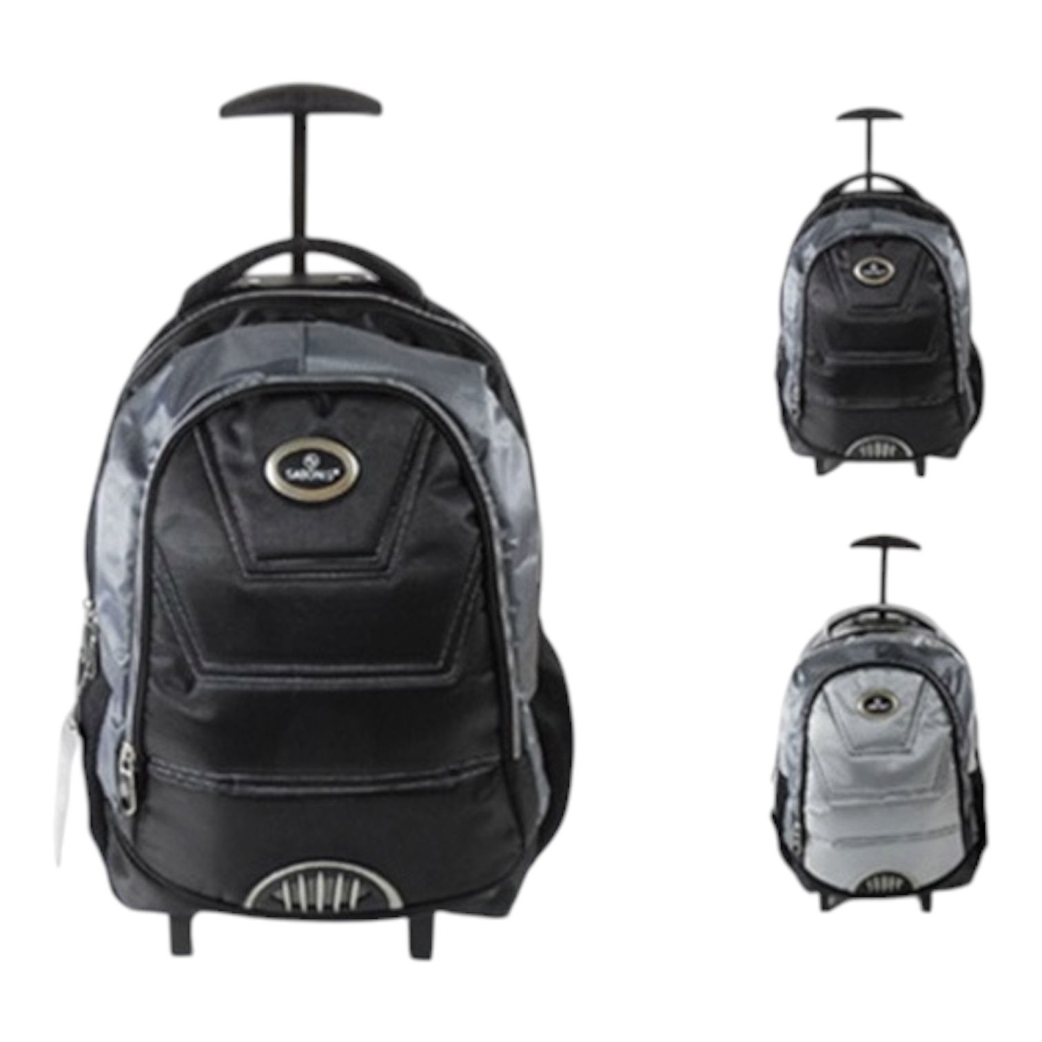 Mochila SABONIS c/ ruedas.
Amplio espacio interior, con bolsas laterales y al frente, estampados combinados con colores vivos, extensibles ajustables con hebilla. Cierres reforzados. Hechas con materiales sint&eacute;ticos, costuras resistentes.