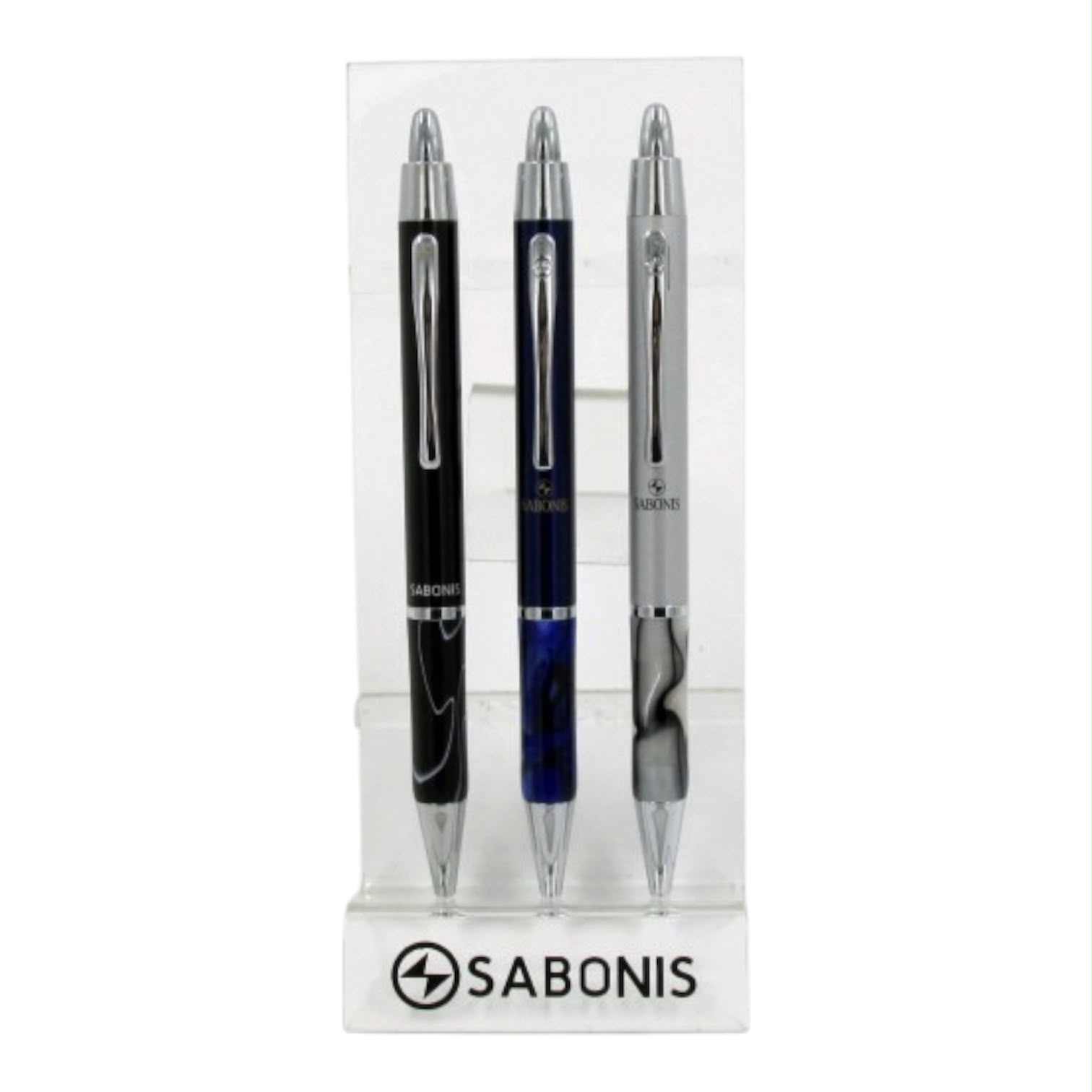 Bol&iacute;grafo SABONIS modelo 2001.
Su dise&ntilde;o es la combinaci&oacute;n del buen hacer lujo y personalidad. Ideal para las grandes ocasiones y el momento exacto para ser utilizada. Calidad garantizada.
Precio unitario, incluye estuche.
Color: Negro y ambar.
Tinta: Negra.