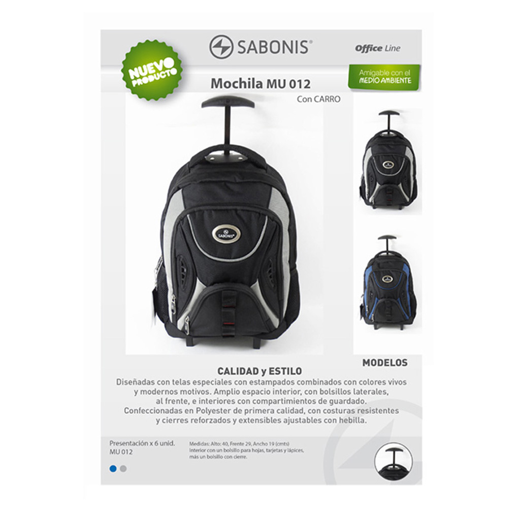 Mochila SABONIS.Amplio espacio interior, con bolsas laterales y al frente, estampados combinados con colores vivos, extensibles ajustables con hebilla. Cierres reforzados. Hechas con materiales sintéticos, costuras resistentes.