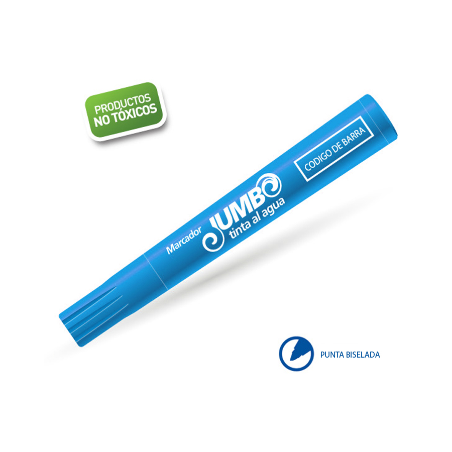 Marcador escolar, punta biselada.Tinta al agua. Trazo grueso de 1.5 a 3mm. Ideal para escribir, colorear y rotular sobre papel, cartón y madera. Colores intensos, tinta base al agua, no tóxico, no traspasa el papel y es de secado rápido. Calidad garantizada.Cuerpo y tinta: Rojo, azul cielo, gris, verde bandera, verde limón, café, morado, naranja y rosa.Caja c/ 6 piezas por color.