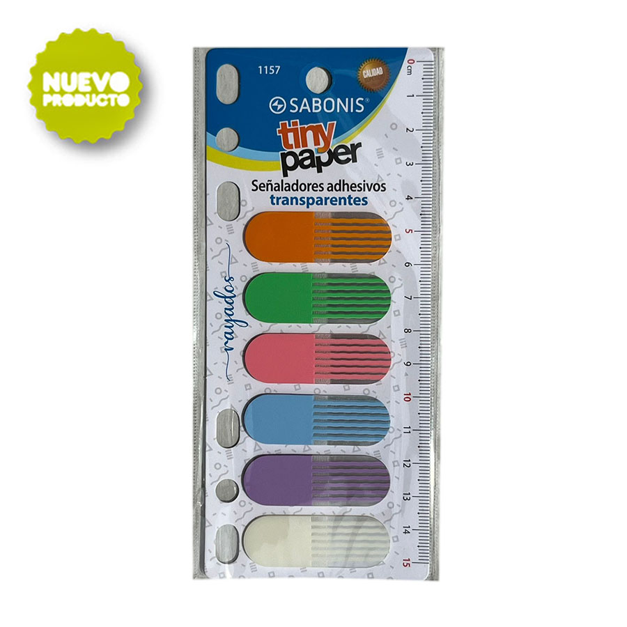 Señaladores adhesivos 6 colores.120 unidades c/ regla.