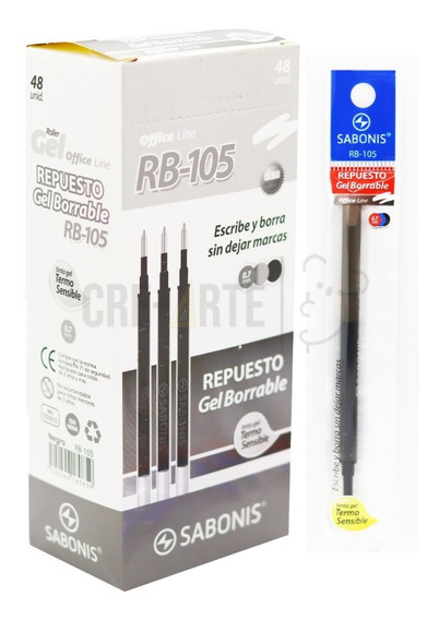 Repuestos Pluma Borrable para modelos 1007 y 1005 Sabonis. Tinta: Negro y Azul. 