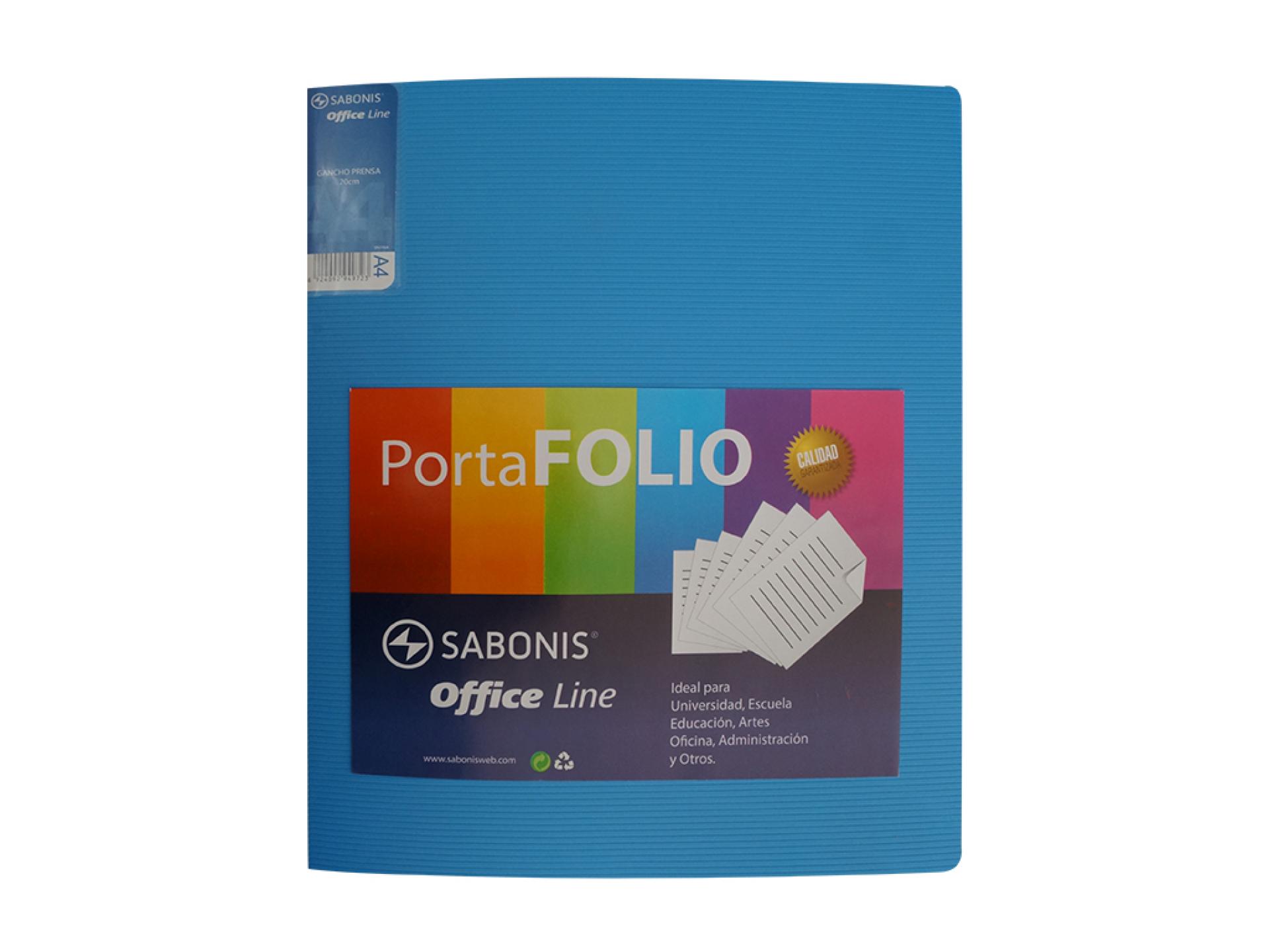 CARPETA PLÁSTICO SABONIS.ACRÍLICO ACANALADO CARTA C/ GANCHO PRENSA DE 20 CM Y 1