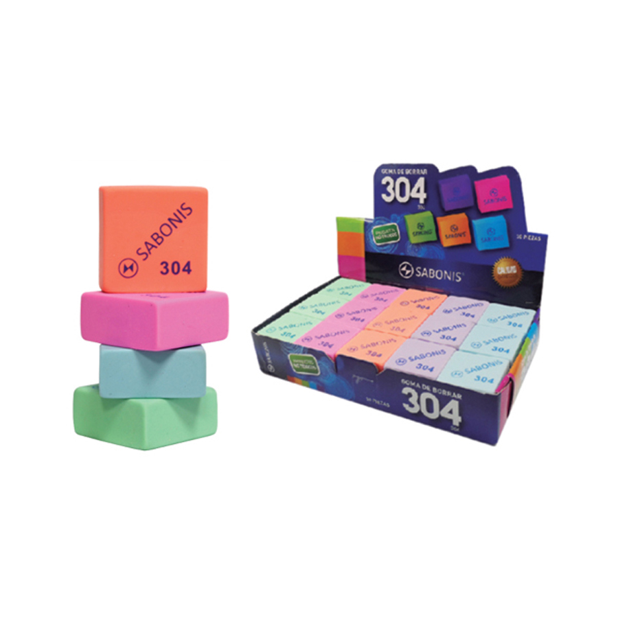 Gomas de migajón, colores varios.Para borrar sin dejar residuos o manchas sobre papel o cartón. Excelente medida para evitar ocupar mayor espacio. Calidad garantizada. Caja c/ 30 piezas.